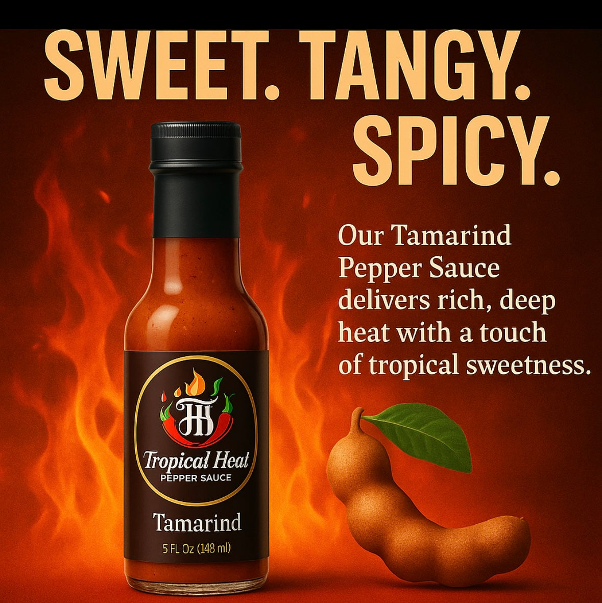 Tropical Heat Pepper Sauce - Tamarind (Tambren)